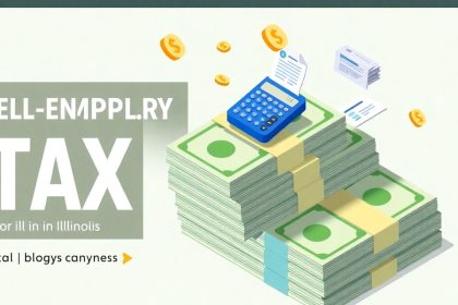 Isometric cash stack with floating tax-related elements.