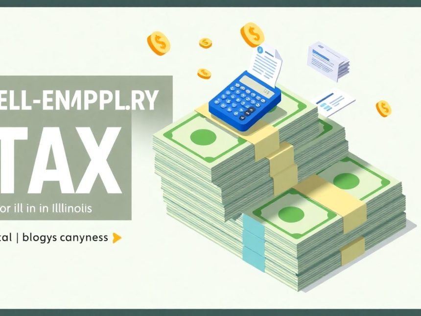 Isometric cash stack with floating tax-related elements.