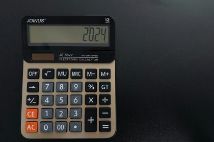 a calculator sitting on top of a table