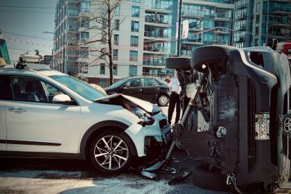 a car that has crashed into another car