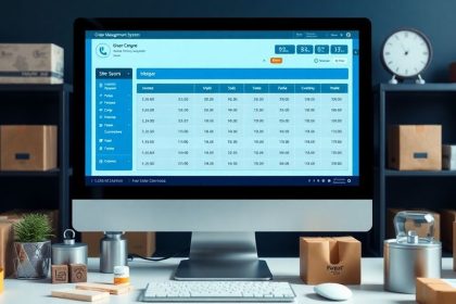 Order management system interface on a computer screen.