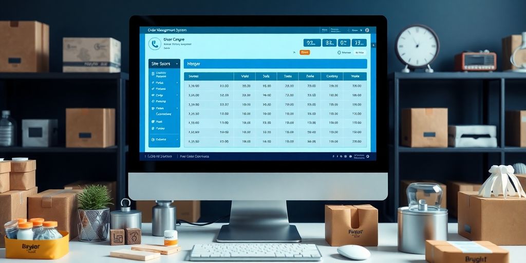 Order management system interface on a computer screen.