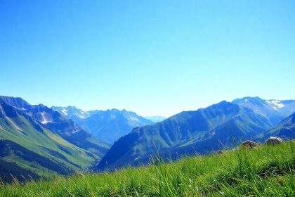 Scenic Colorado mountains with lush green foreground.