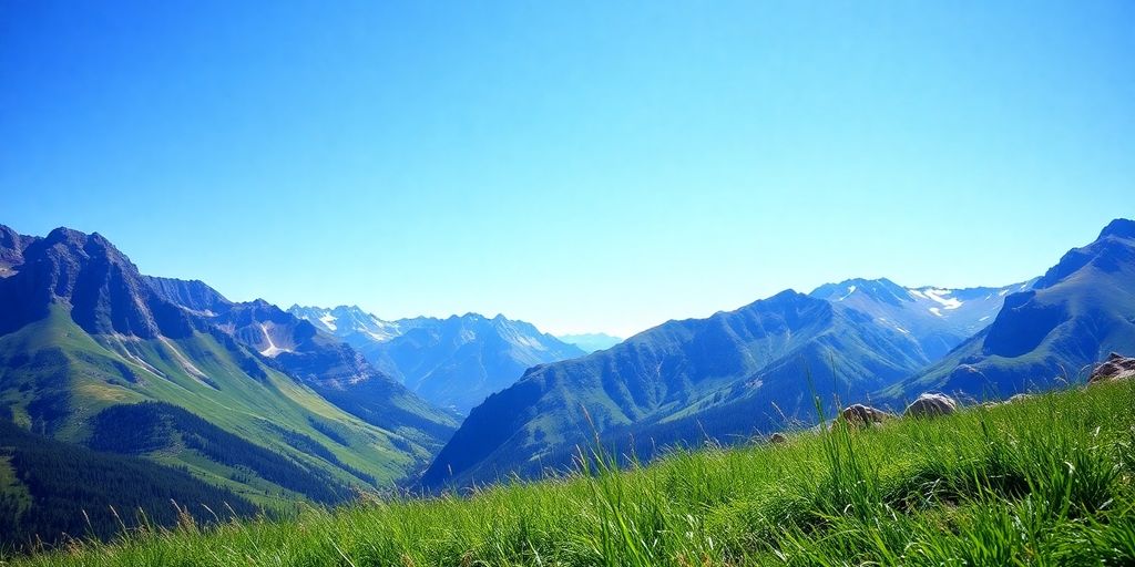 Scenic Colorado mountains with lush green foreground.